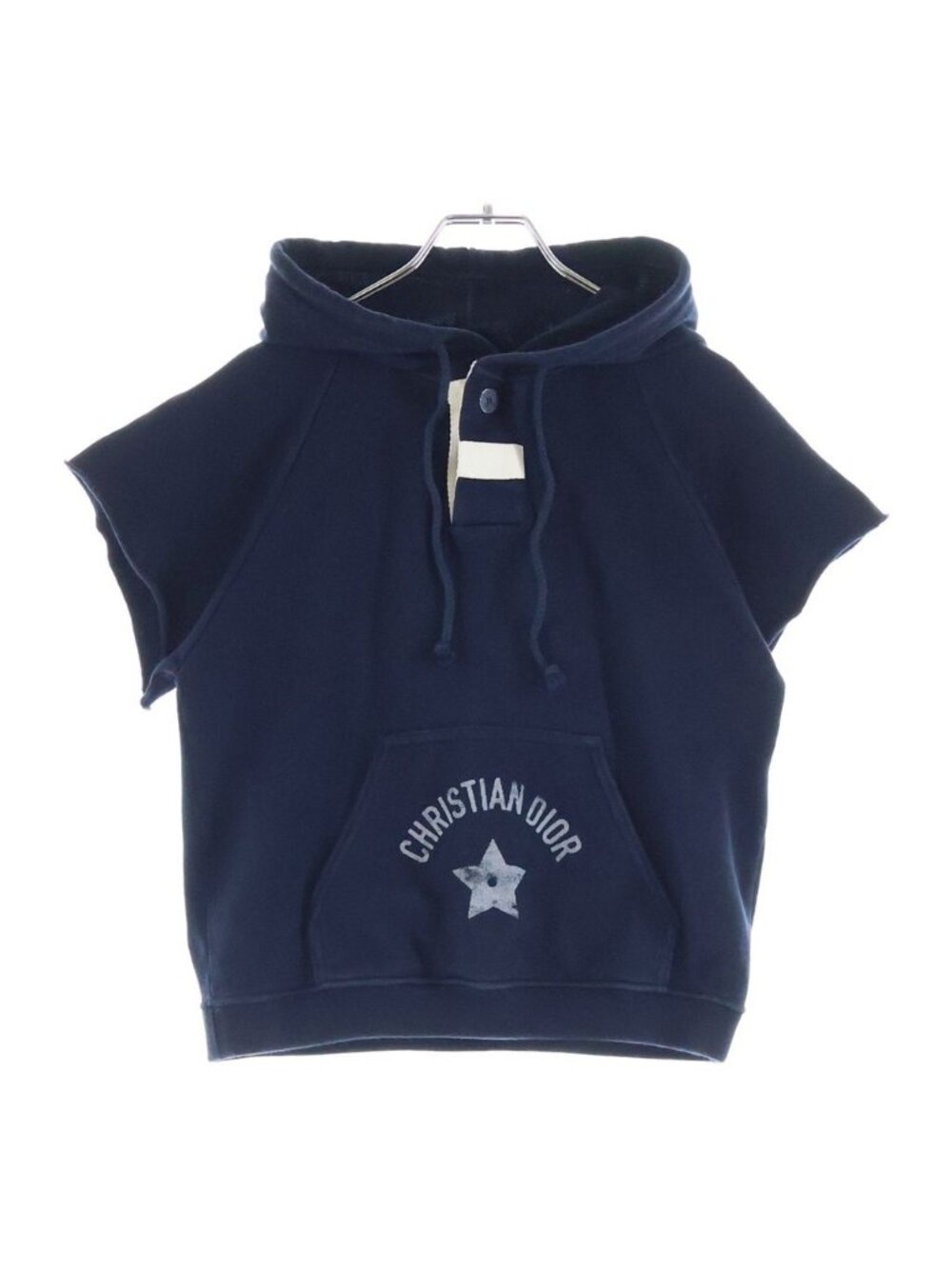 Dior Star Design Logo Sweatshirt Short Sleeve Hoodie Pullover Navy
